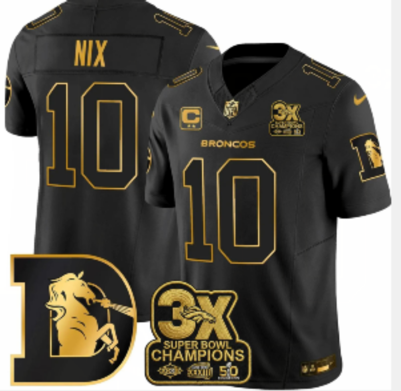 Men 2026 Denver Broncos #10 Nix black Nike Limited NFL Jersey 0909001->san francisco 49ers->NFL Jersey